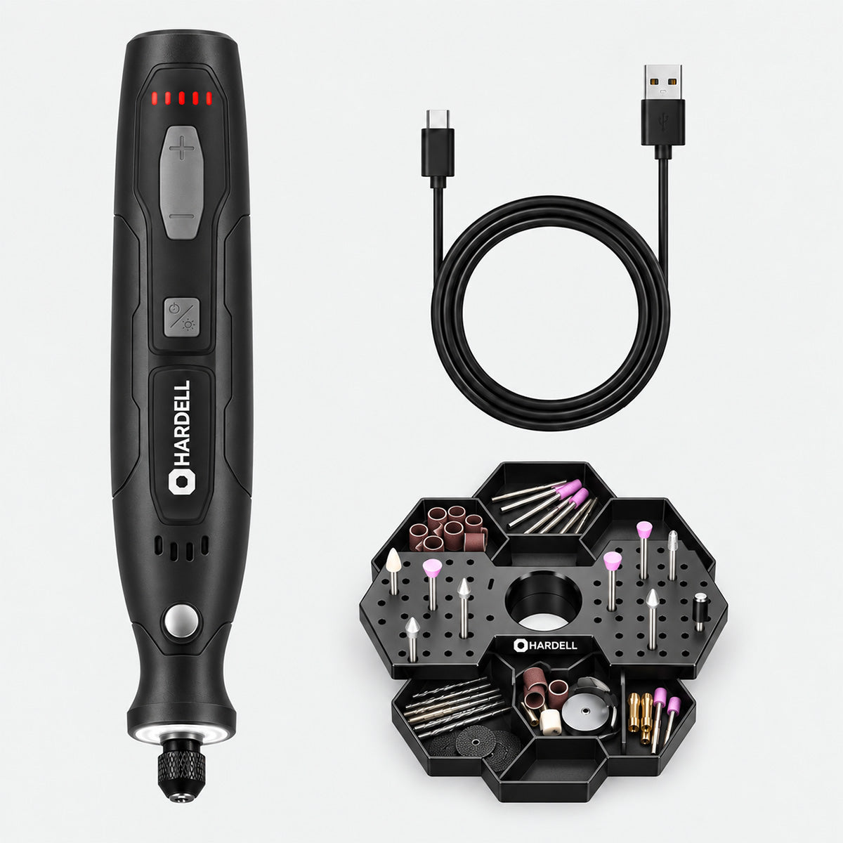 HARDELL 4V Black Pro 70pcs Cordless Rotary Tool Kit