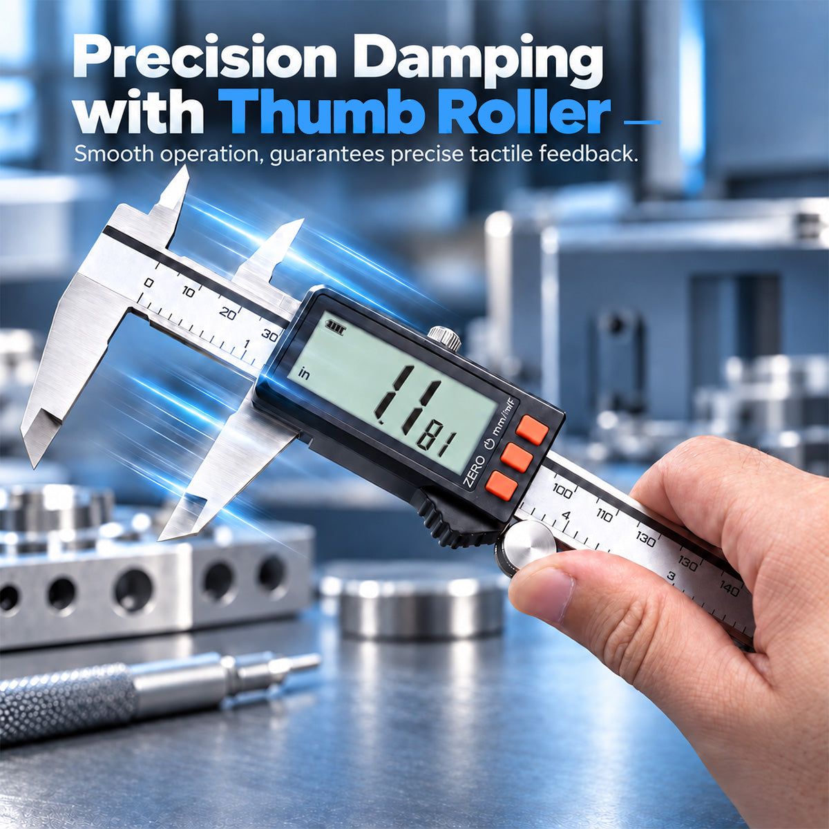 HARDELL Digital Caliper 6in Rechargeable with Power Display
