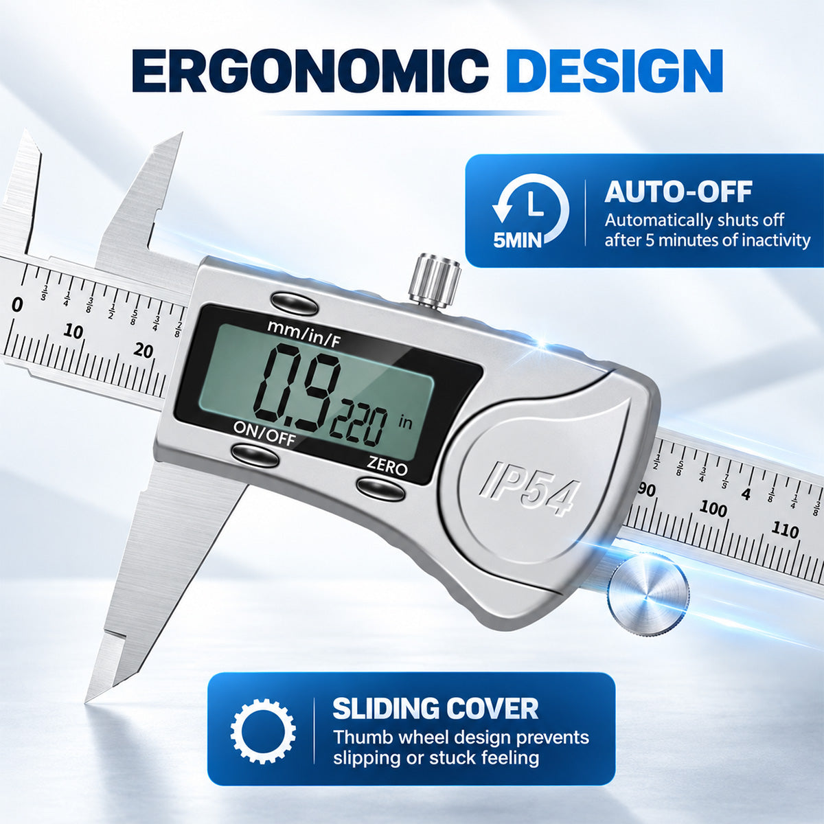 HARDELL Digital Caliper 6in IP54 Waterproof Stainless Steel