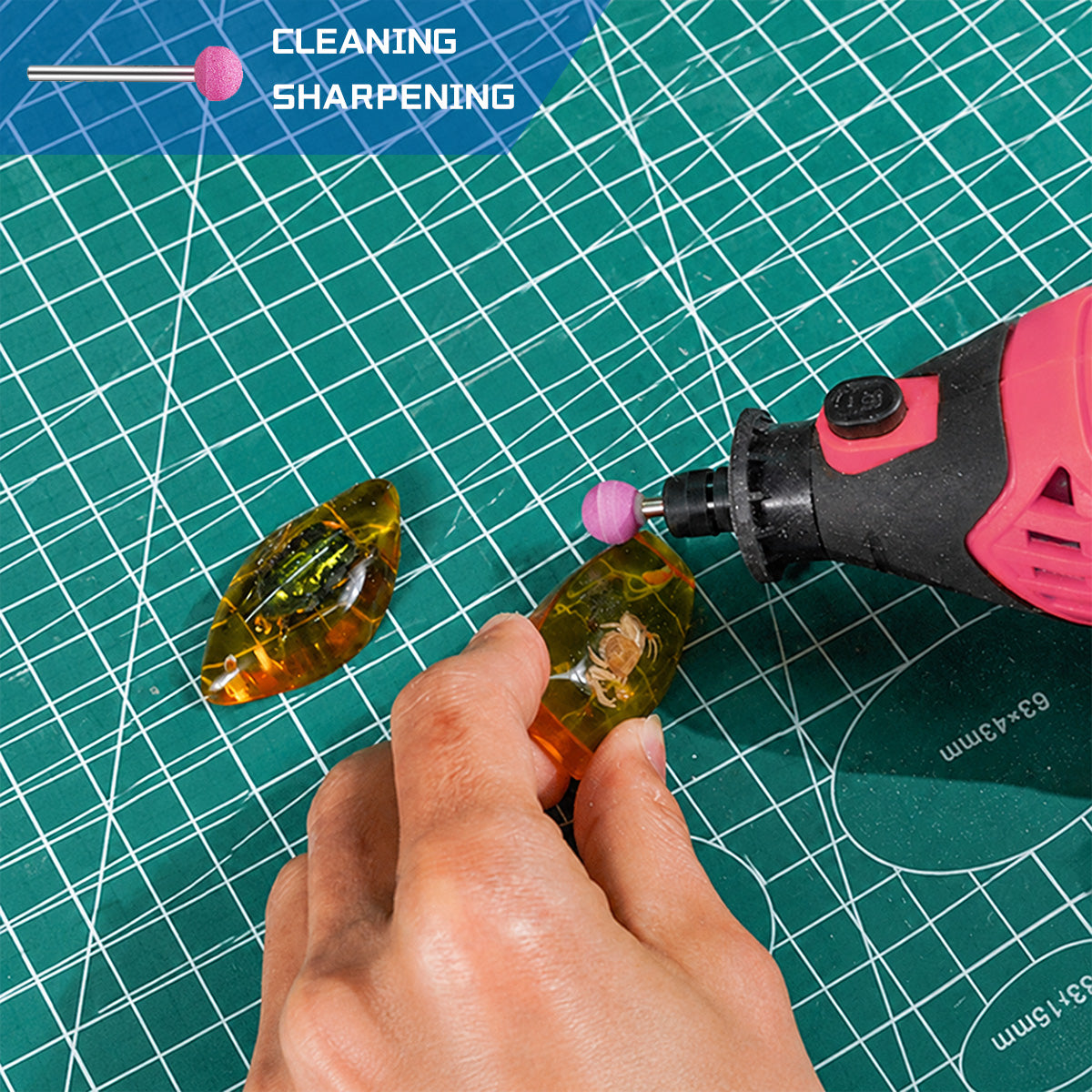 HARDELL 180W Pink Essential 61pcs Corded Rotary Tool Kit