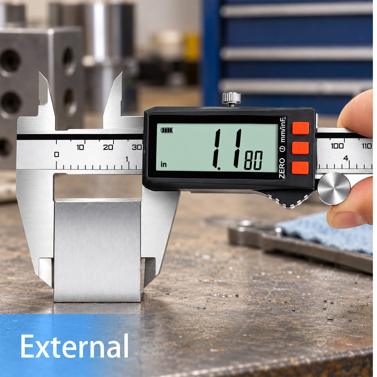 HARDELL Digital Caliper 6in Rechargeable with Power Display