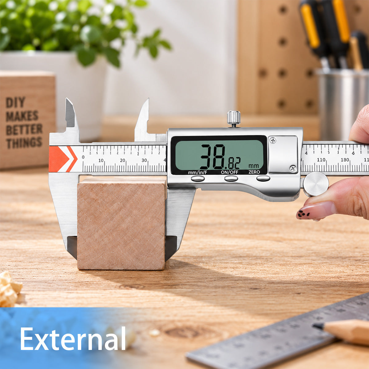 HARDELL Digital Caliper 6in All-Metal with Large LCD