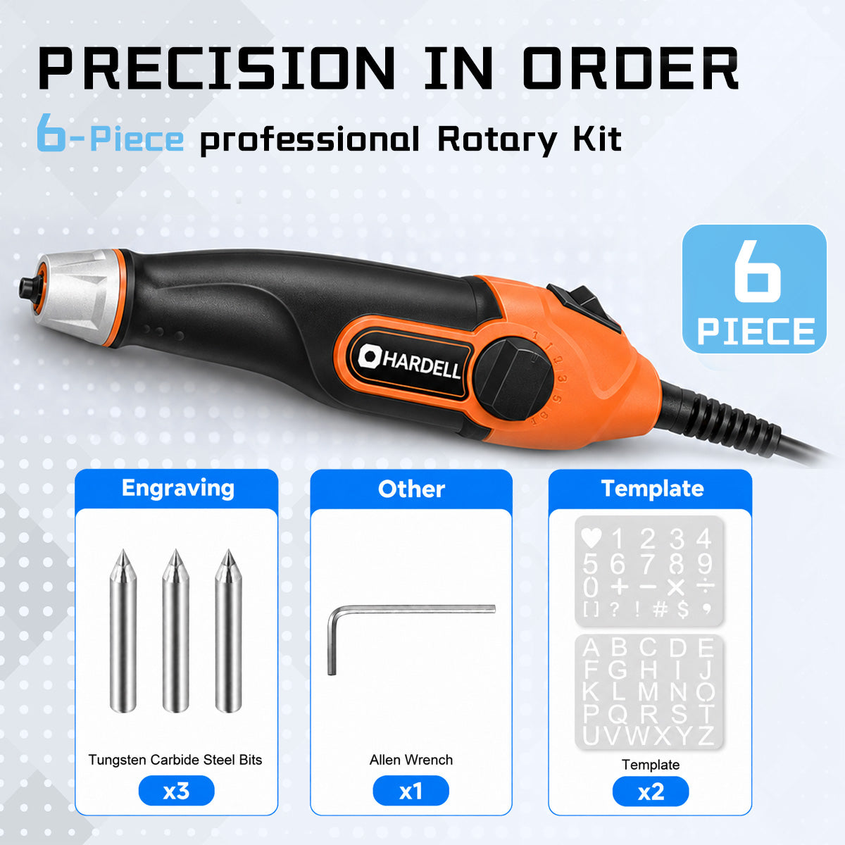 HARDELL Orange Essential 24W Engraving Pen with Tungsten Bits