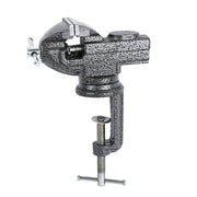 Heavy-Duty Black Bench Vise with 360° Swivel Base & Hardened Jaws