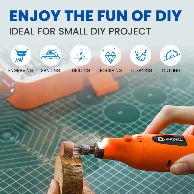 HARDELL 508Pcs Rotary Tool Accessories Kit Orange Storage Case 1/8" Shank
