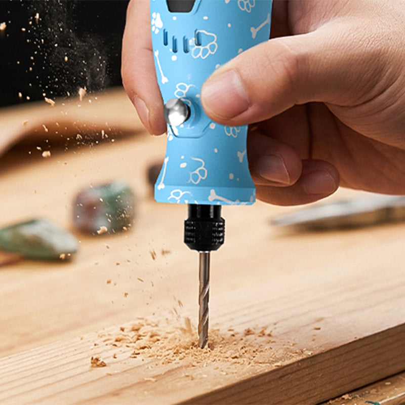 HARDELL Blue 4V Mini Cordless Rotary Tool with 360° LED & 70 Accessories