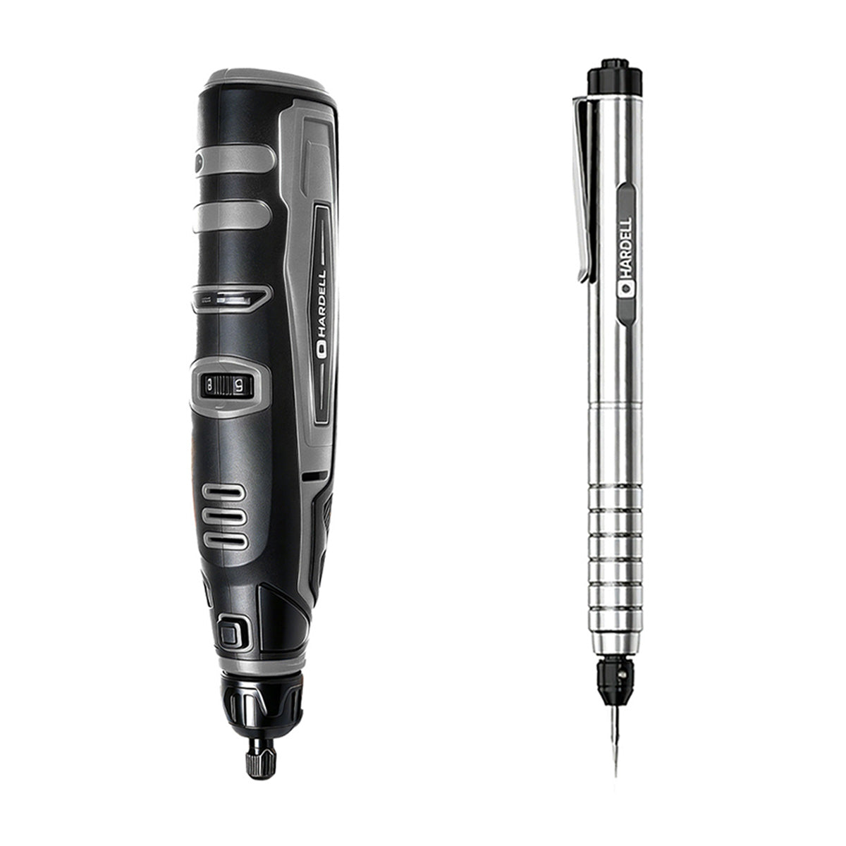 HARDELL Black 12V Rotary Tool & 12" Caliper Set with Engraver & 287pc Kit