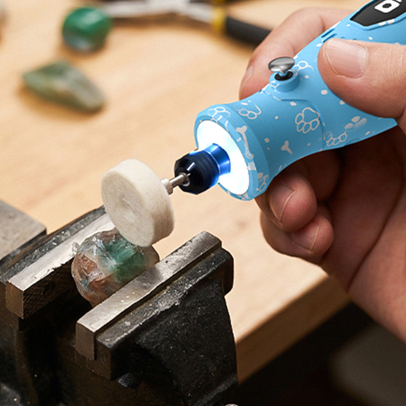 HARDELL Blue 4V Mini Cordless Rotary Tool with 360° LED & 70 Accessories