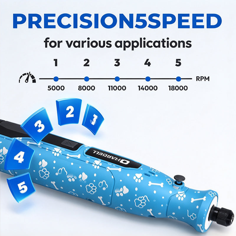 HARDELL Blue 4V Mini Cordless Rotary Tool with 360° LED & 70 Accessories