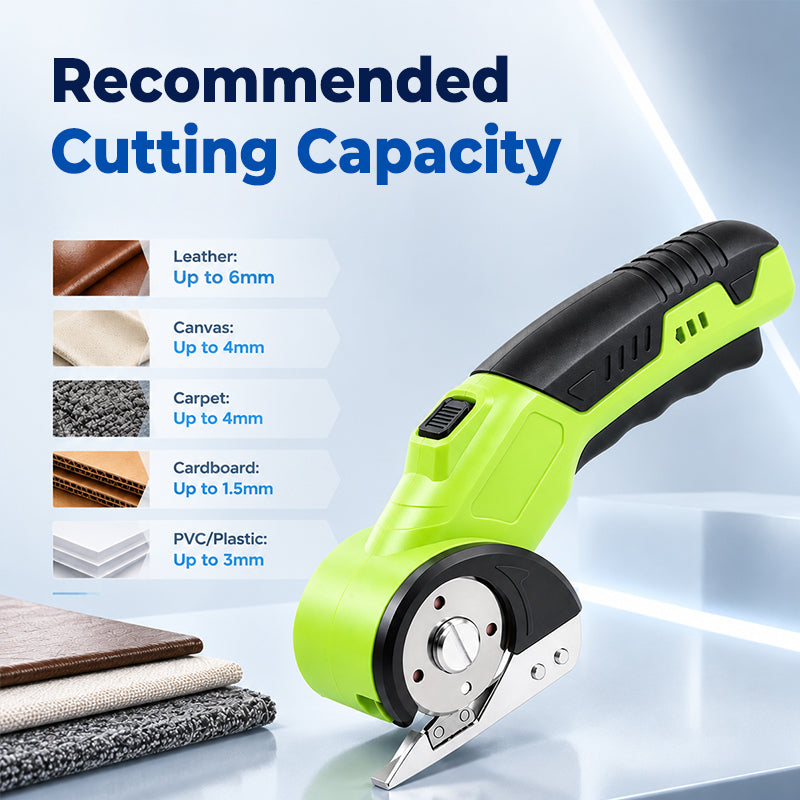 HARDELL Green Cordless Electric Scissors & Multi-Material Rotary Cutter