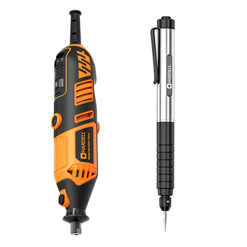 HARDELL 180W Orange Rotary Set with Flex Shaft, Caliper & Engraver