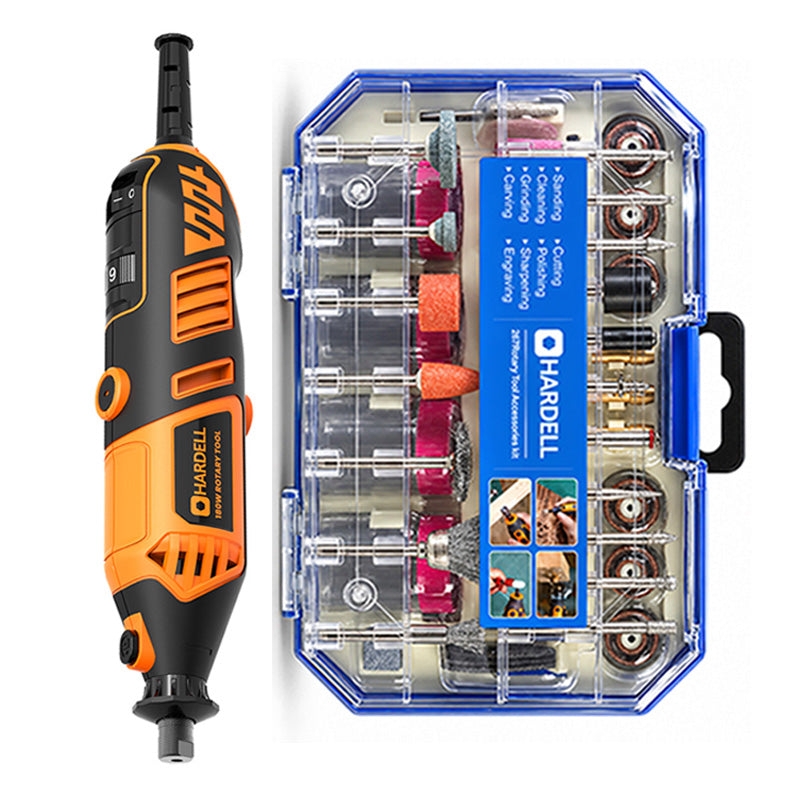 HARDELL 180W Orange Rotary Set with Flex Shaft, Caliper & Engraver