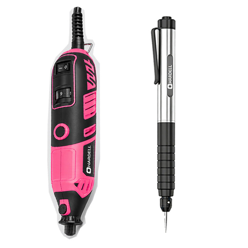 HARDELL 180W Pink Rotary Set with Caliper, Engraver & 287pc Kit