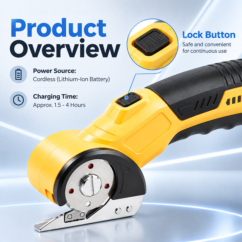 HARDELL Yellow Cordless Electric Scissors & Rotary Cutter