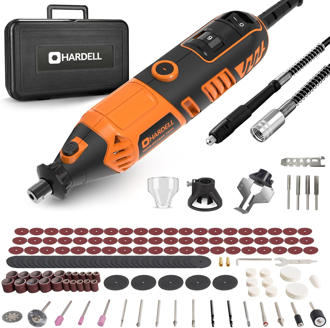 6 Variable Speeds 180w Corded Power Rotary Tool for DIY Crafts - Hardell