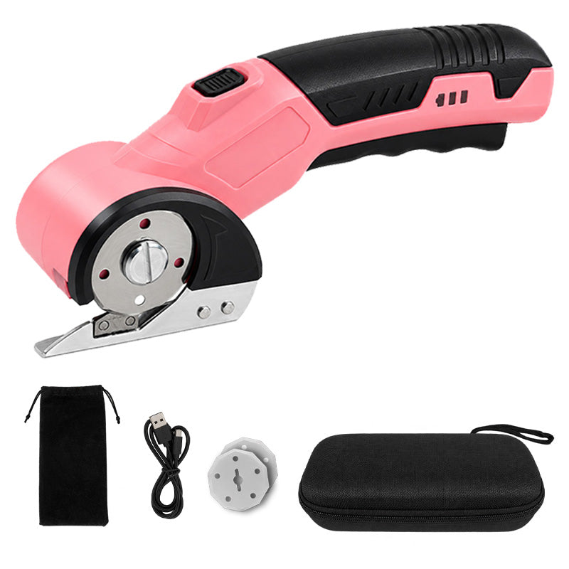 HARDELL Pink Cordless Electric Scissors for Fabric, Cardboard & Leather
