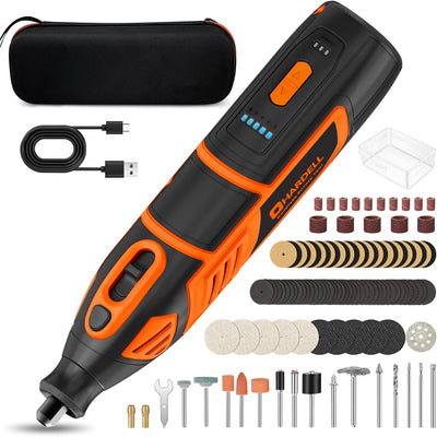 5 - Speed 12V Cordless Rotary Tool Kit with 80 Accessories 2Ah Battery - Hardell