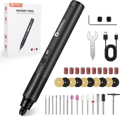 6 - Speed Mini Cordless Rotary Tool Kit with Digital Display Screen - Hardell