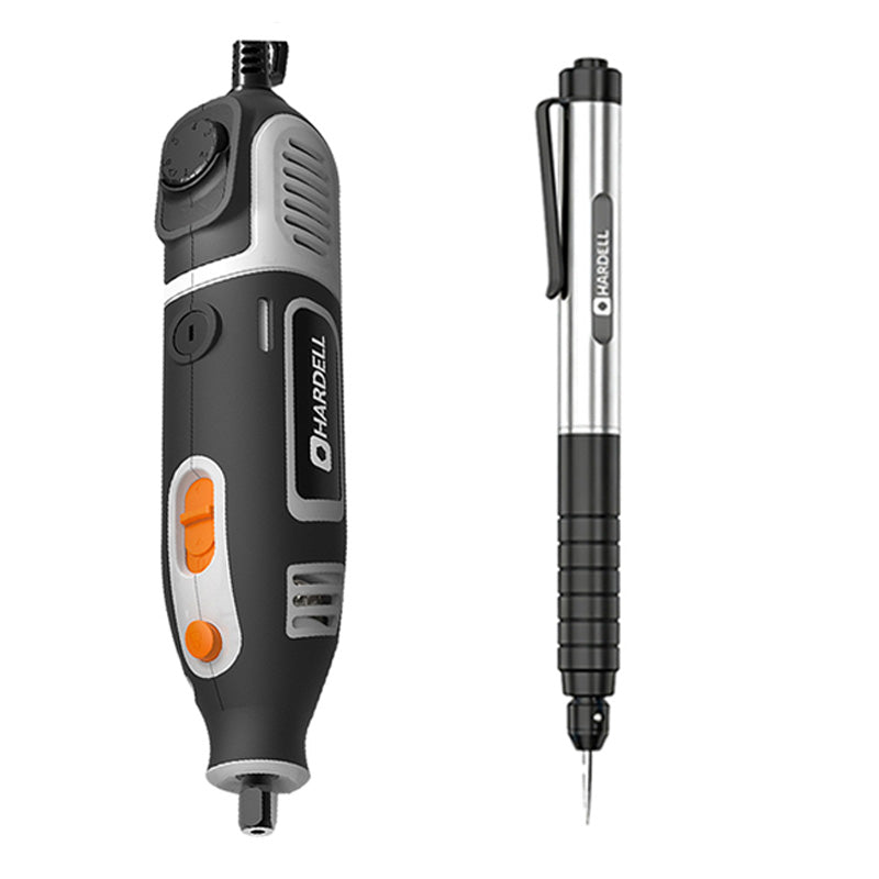 HARDELL Grey 200W Rotary Tool Set with Flex Shaft, Caliper, Engraver & 287pc Kit