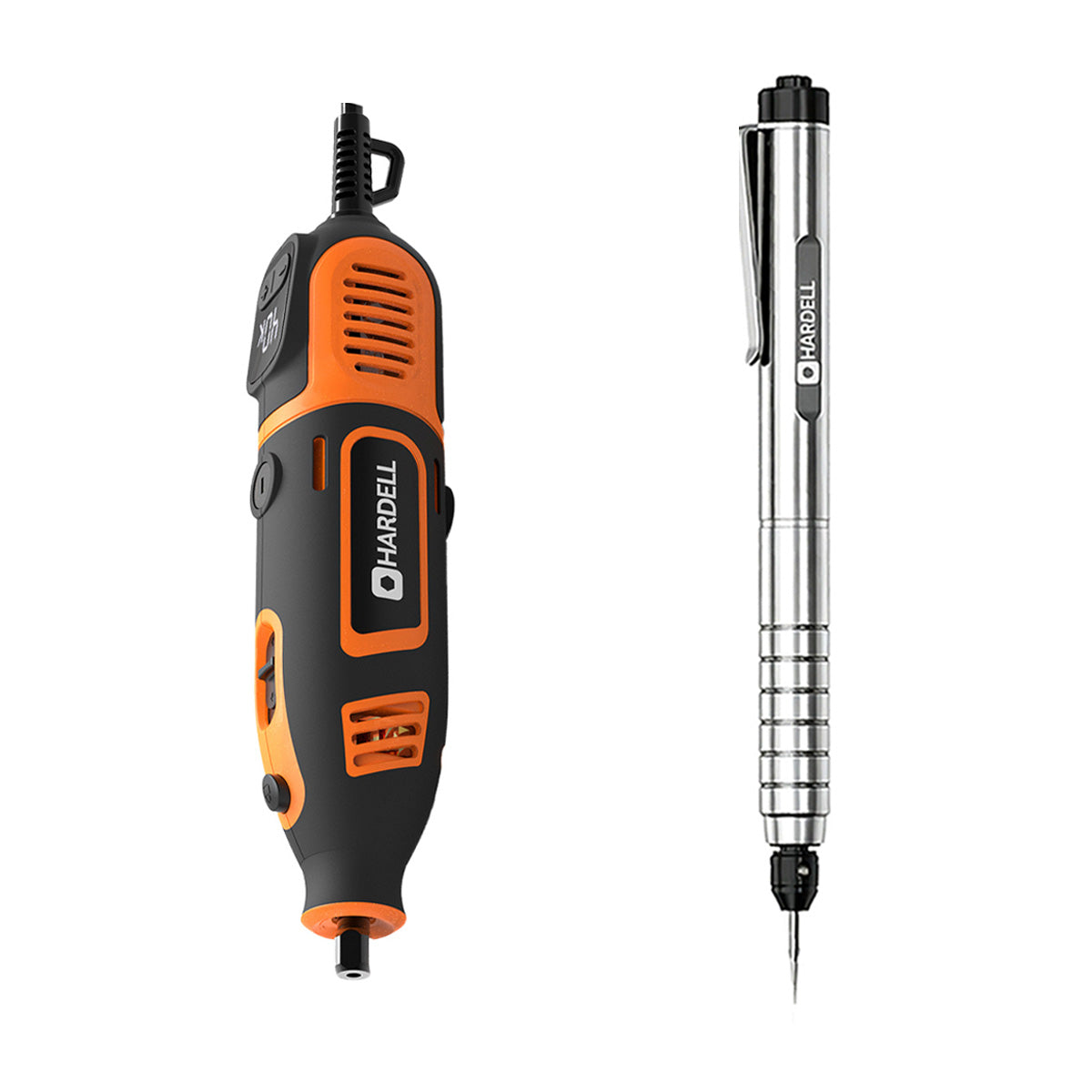 HARDELL Orange 200W Rotary Tool & 12" Caliper Set with Engraver & 287pc Kit
