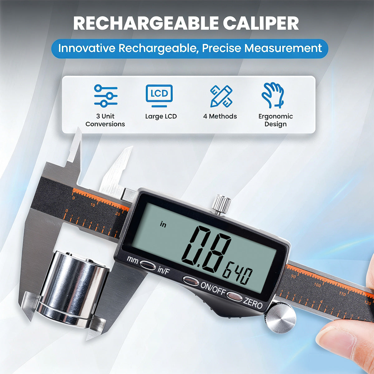 HARDELL 6" Rechargeable Digital Caliper – Large LCD
