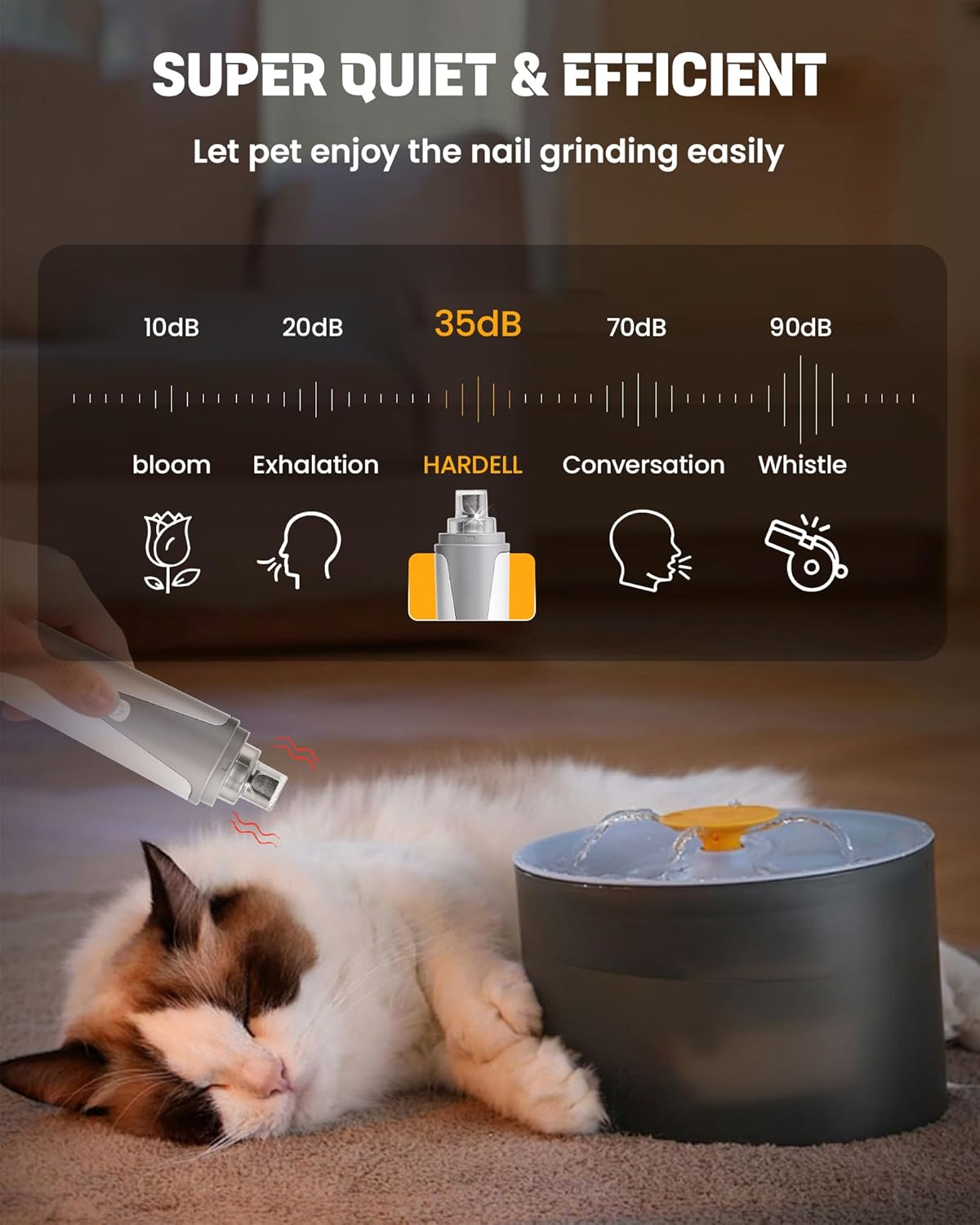 HARDELL HD25207 Dog Nail Grinder with 2 LED Lights - Hardell