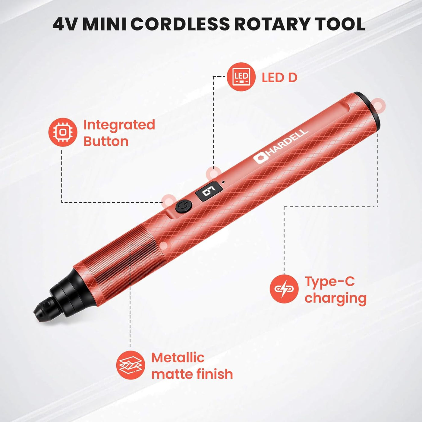 6 Speed Mini Cordless Rotary Tool Kit with 35 Accessories - Hardell
