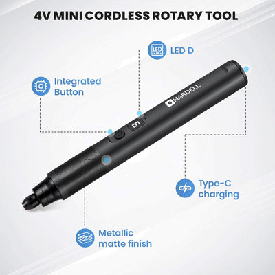 6 - Speed Mini Cordless Rotary Tool Kit with Digital Display Screen - Hardell