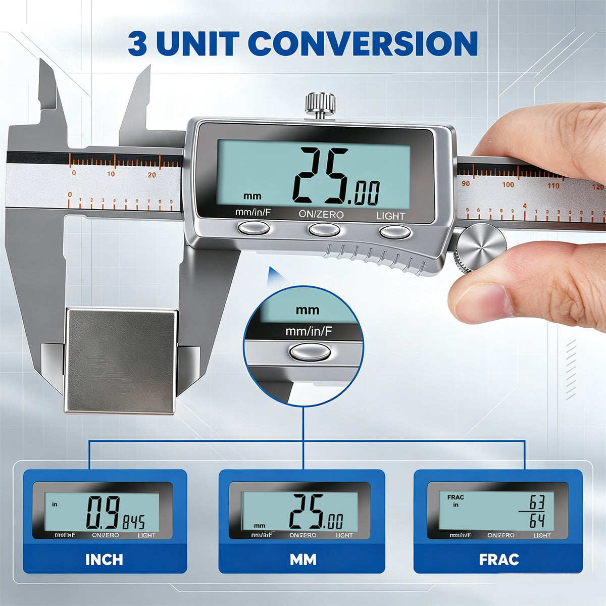 HARDELL Metal Advanced 6in Rechargeable Digital Caliper