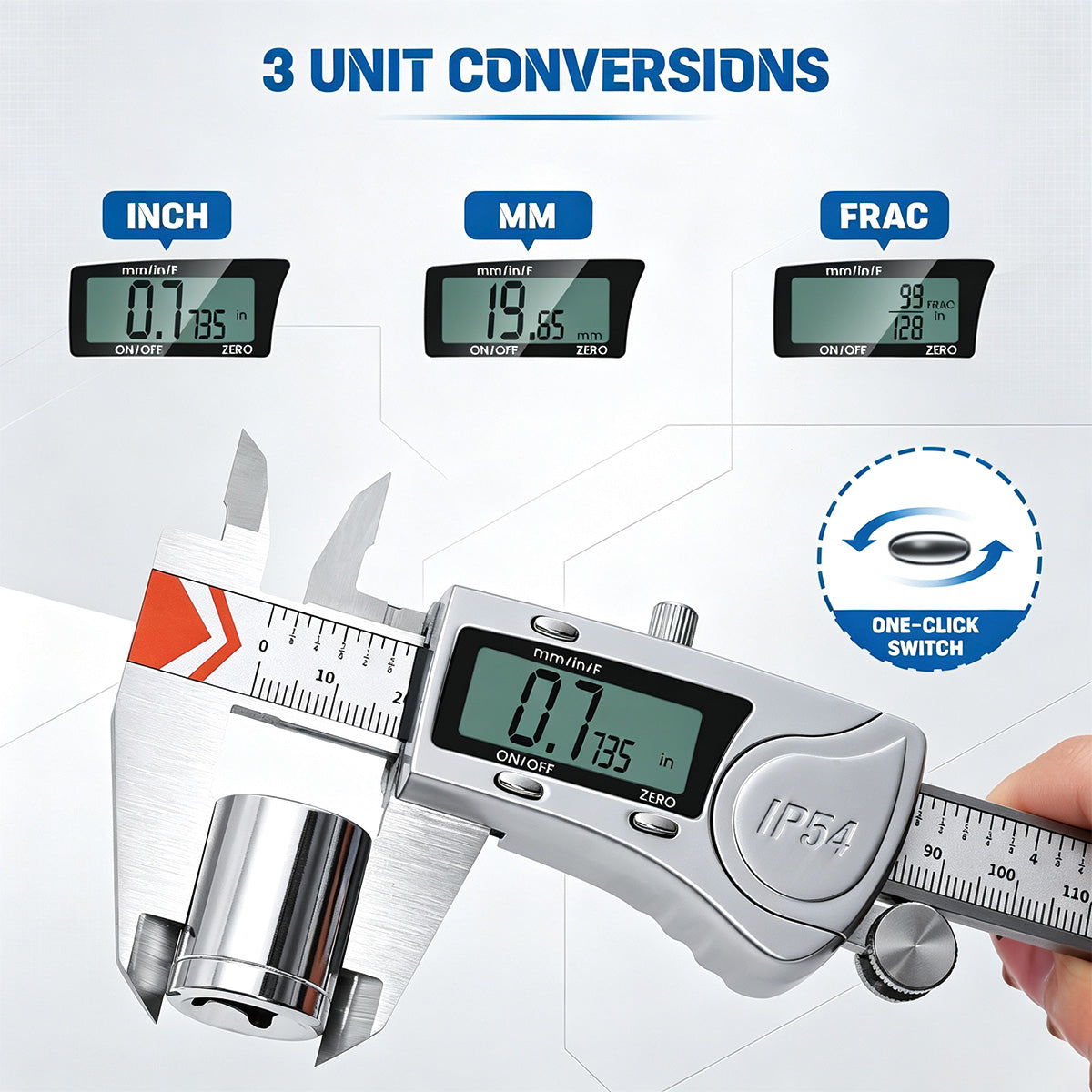 HARDELL Silver Advanced 12in IP54 Digital Caliper Stainless