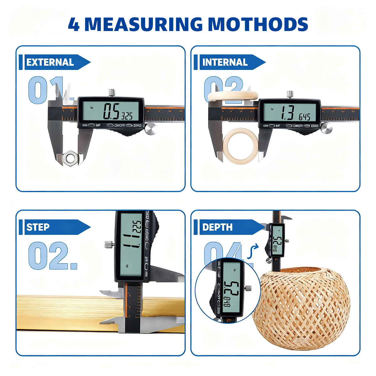 HARDELL 6" Rechargeable Digital Caliper – Large LCD