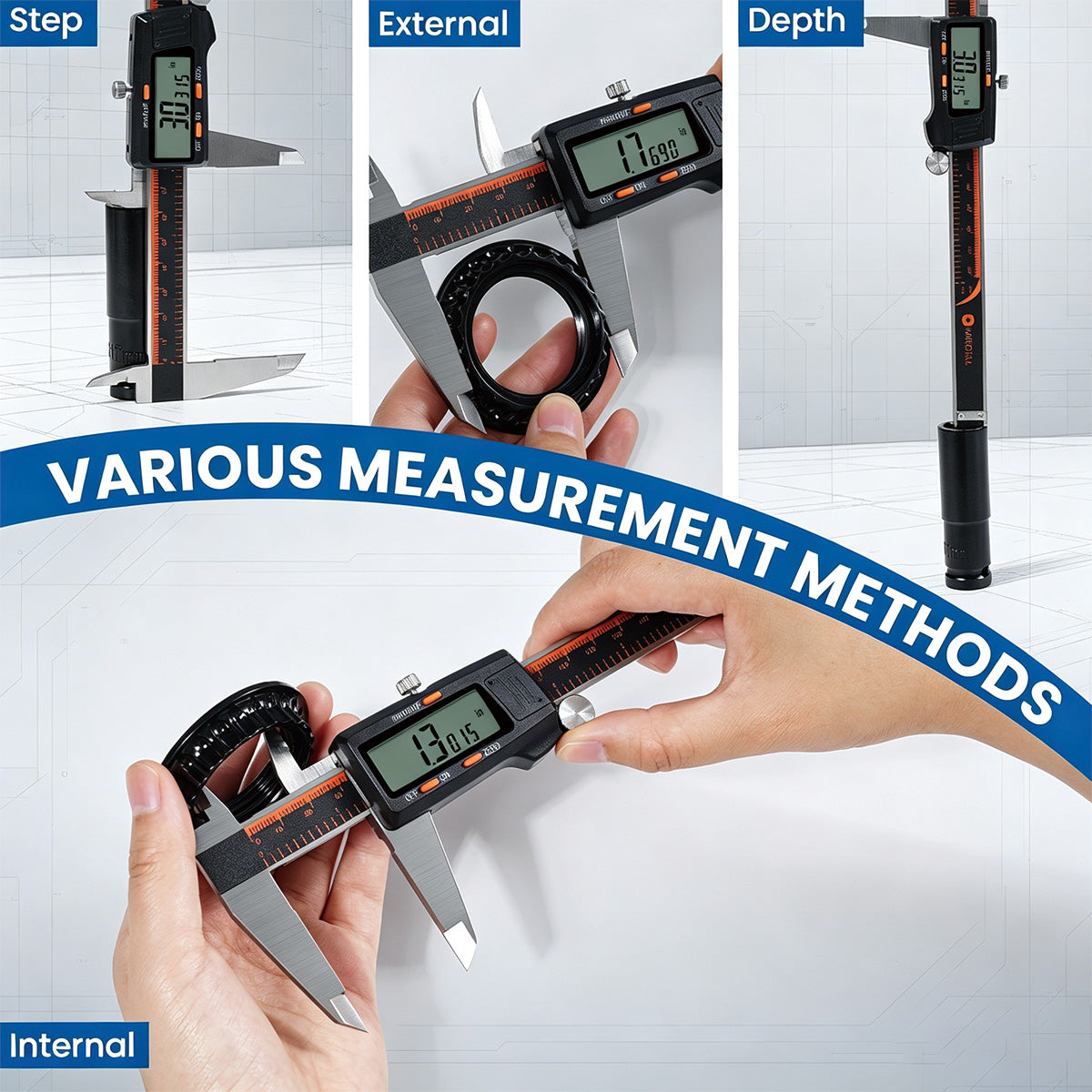 HARDELL 8" Stainless Digital Caliper – Inch/mm/Fractions