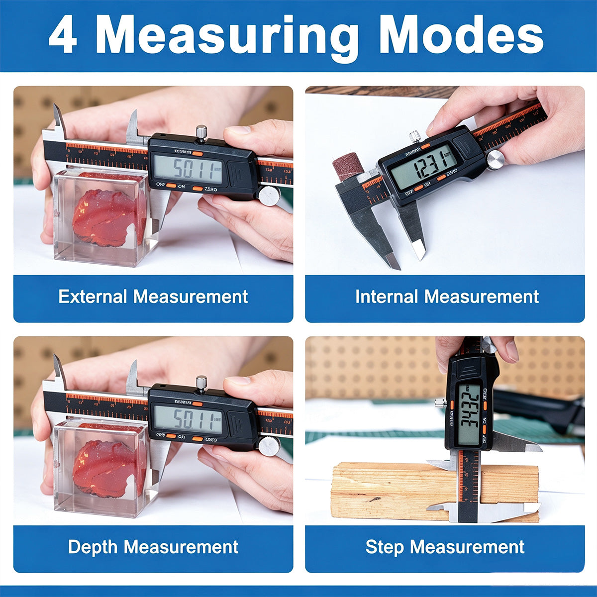 HARDELL 6" Digital Caliper, Large LCD Measuring Tool