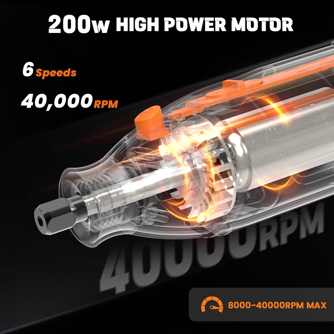 6 Variable Speeds 200w Corded Power Rotary Tool with 153 Accessories - Hardell