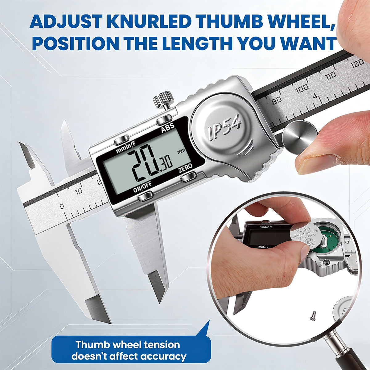 HARDELL 6" IP54 Digital Caliper – ABS Mode, All-Metal, Auto-Off