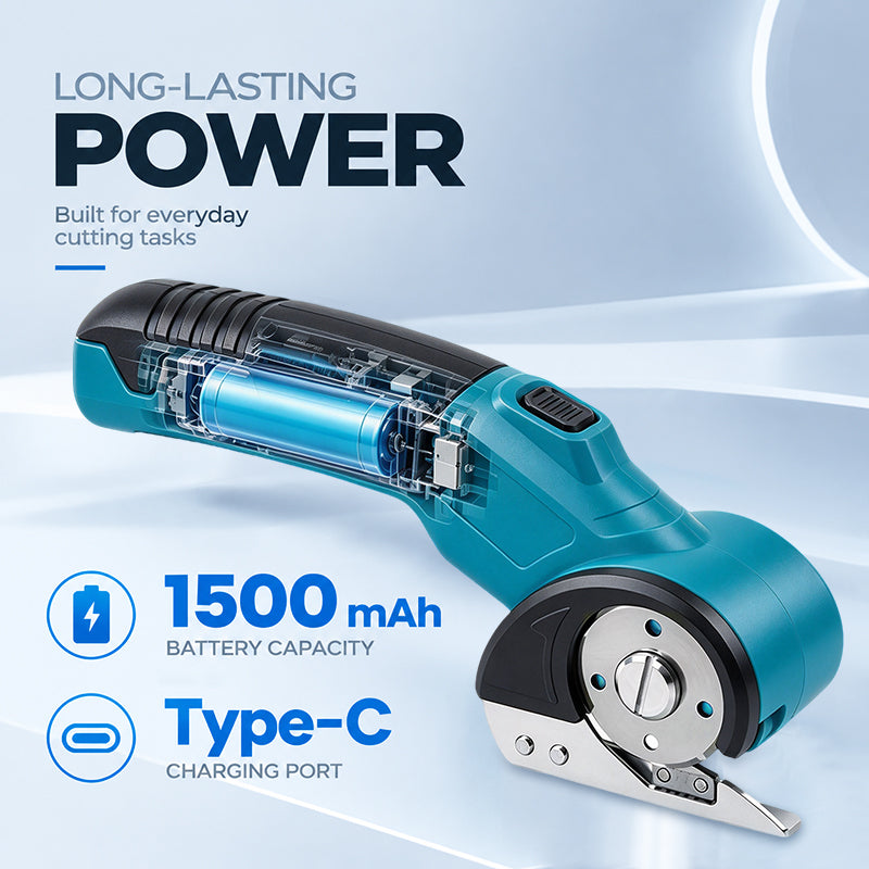 HARDELL Blue Cordless Electric Scissors for Fabric & Cardboard