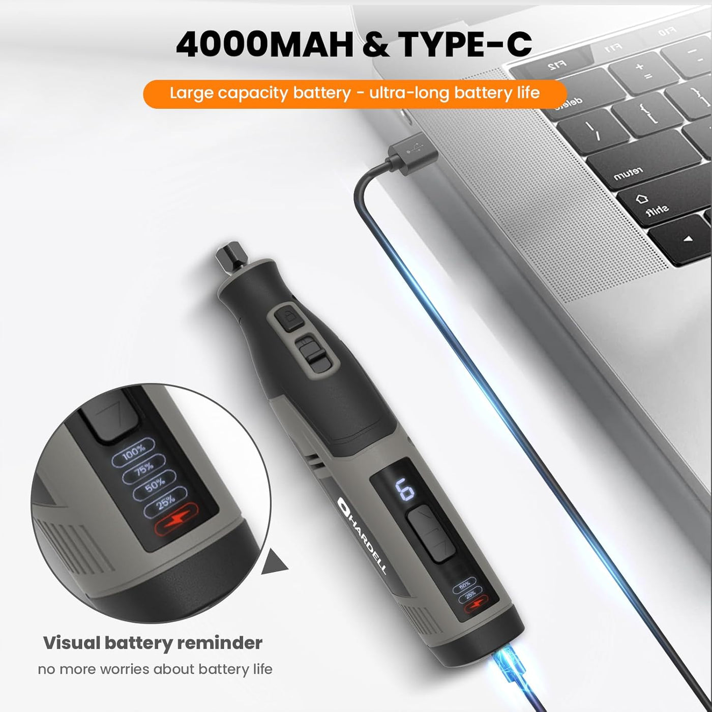 4V Cordless Rotary Tool Kit with 80 Accessories - Hardell