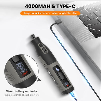 4V Cordless Rotary Tool Kit with 80 Accessories - Hardell