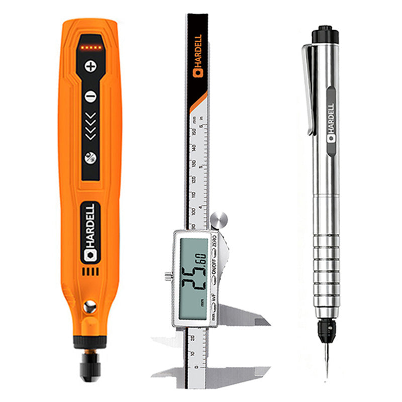 HARDELL Orange 4V Rotary Tool Set with Caliper, Engraver & 287pc Kit