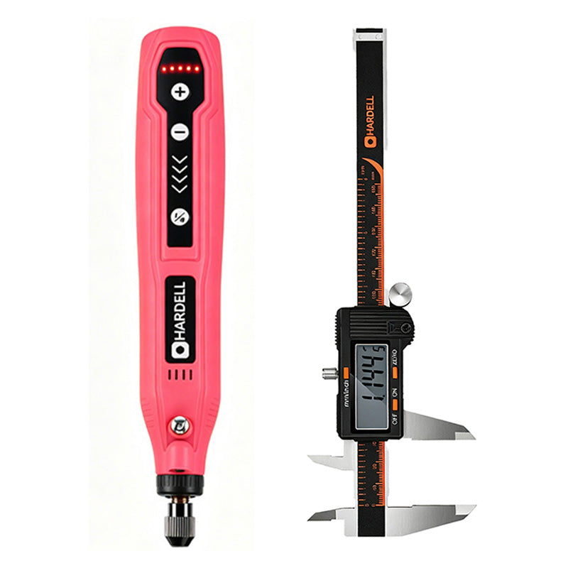 HARDELL Pink Rotary Tool Set with Caliper,Engraver & 287pc Accessory Kit