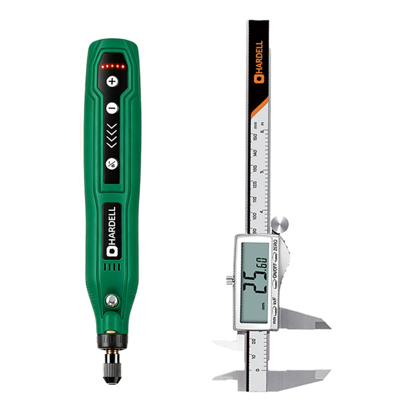 HARDELL Green 4V Cordless Rotary Tool Set with Caliper, Engraver & 287pc Kit