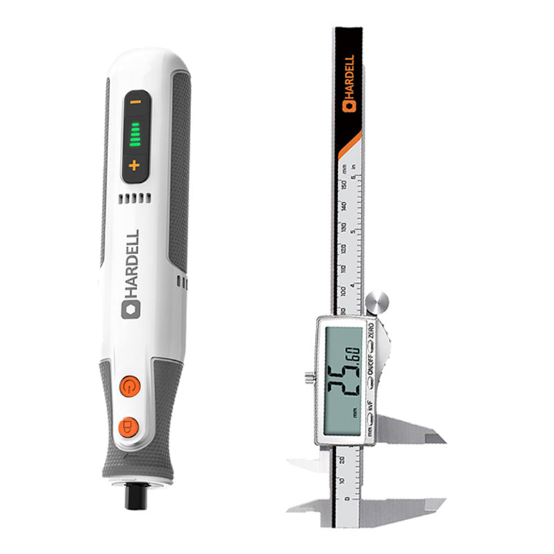 HARDELL 8V White Pro Rotary Set with Caliper, Engraver & 287pc Kit