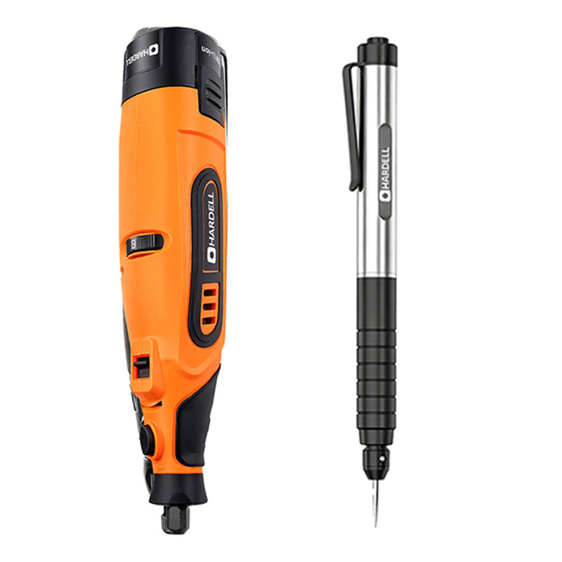 HARDELL 12V Orange Rotary Set with Caliper, Engraver & 287pc Kit