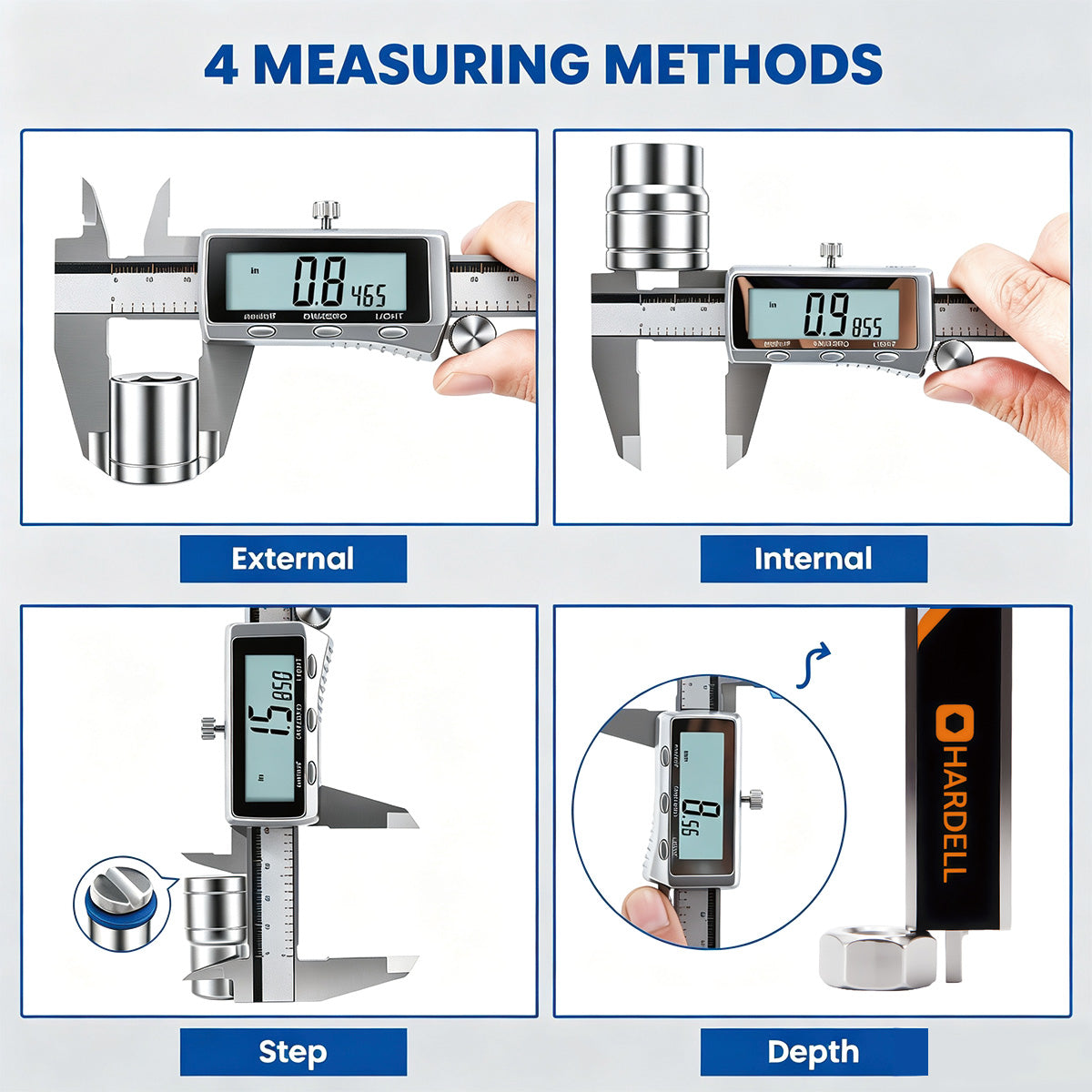 HARDELL Metal Advanced 6in Rechargeable Digital Caliper
