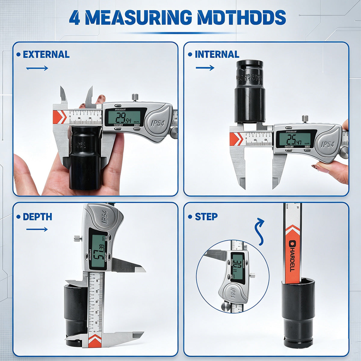 HARDELL Silver Advanced 12in IP54 Digital Caliper Stainless
