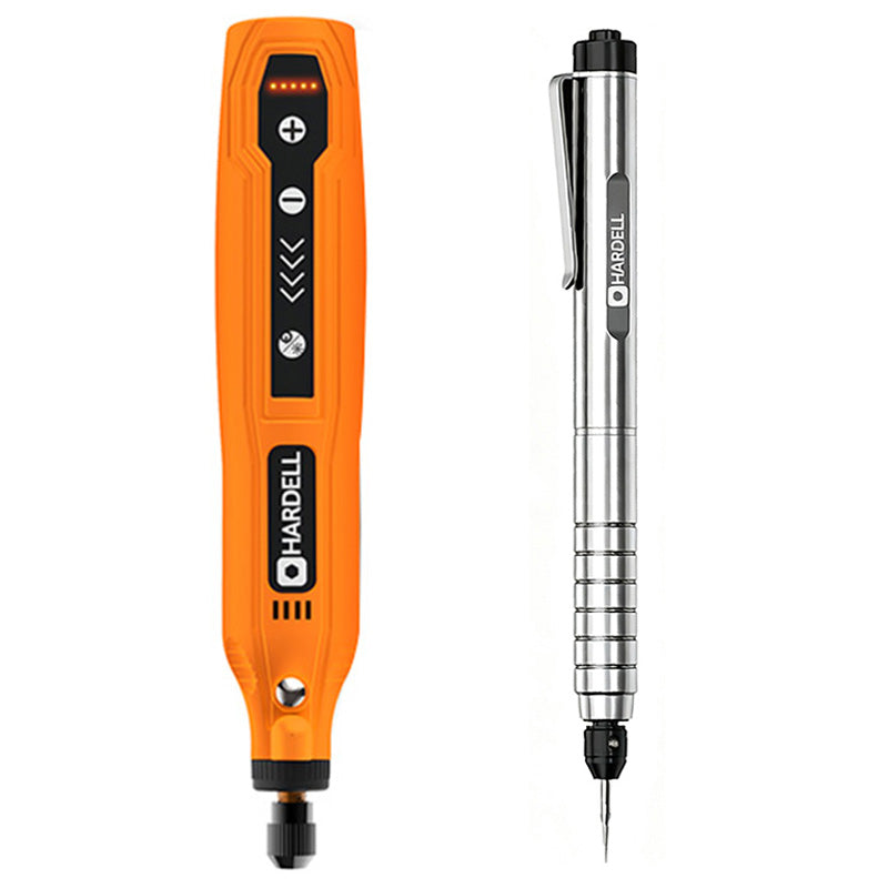 HARDELL Orange 4V Rotary Tool Set with Caliper, Engraver & 287pc Kit
