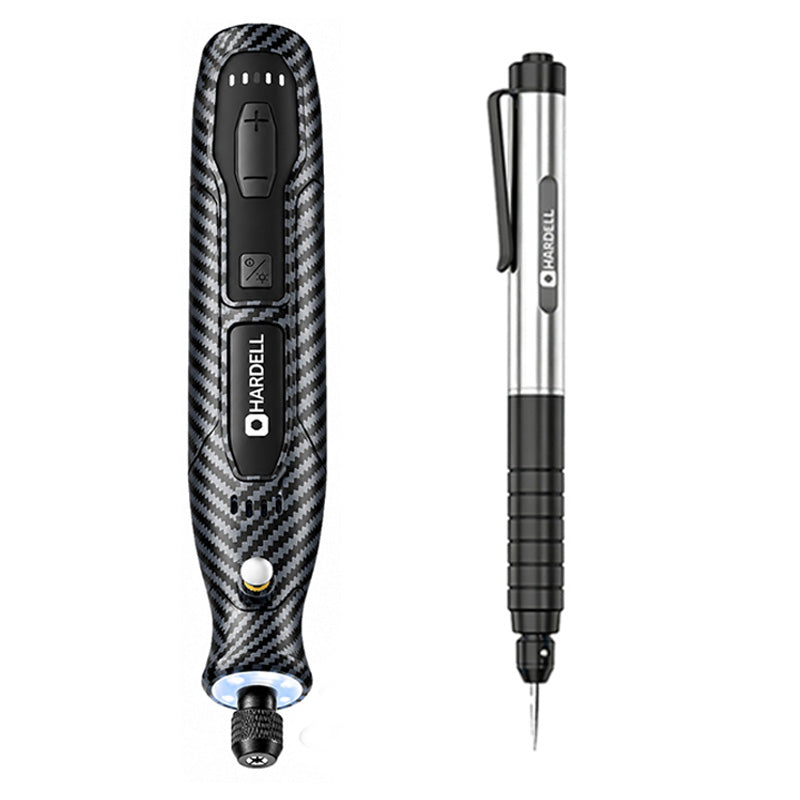 HARDELL 4V Carbon Fiber Rotary Tool Set with Caliper, Engraver & 287pc Kit