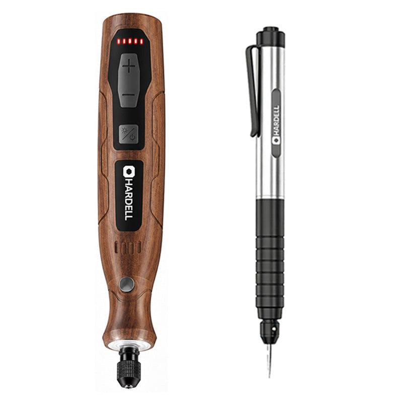 HARDELL 4V Brown Rotary Tool Set with Caliper, Engraver & 287pc Kit