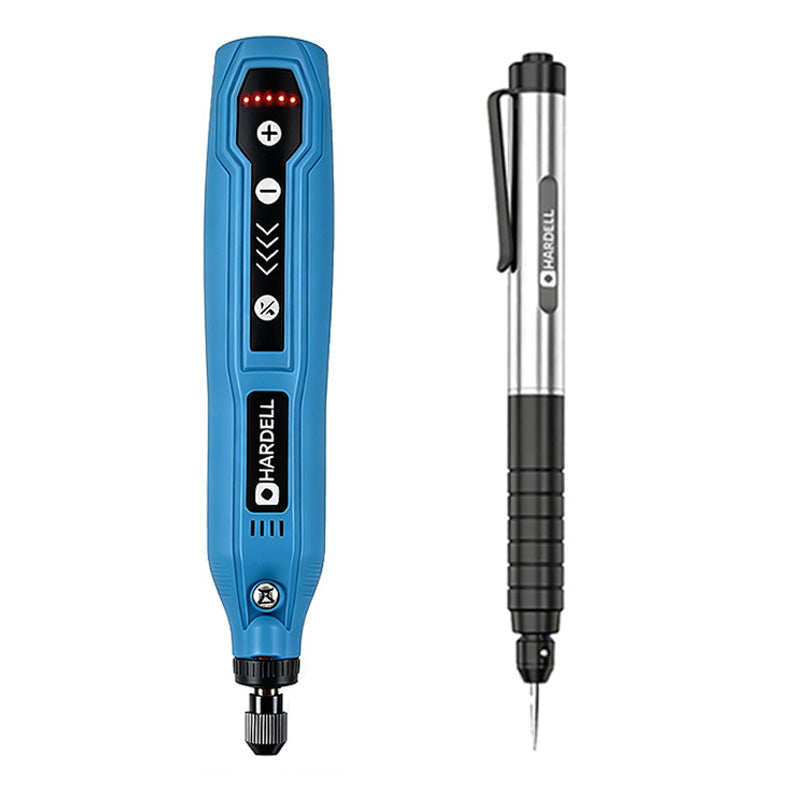 HARDELL Blue 4V Cordless Rotary Tool Set with Caliper, Engraver & 287pc Kit