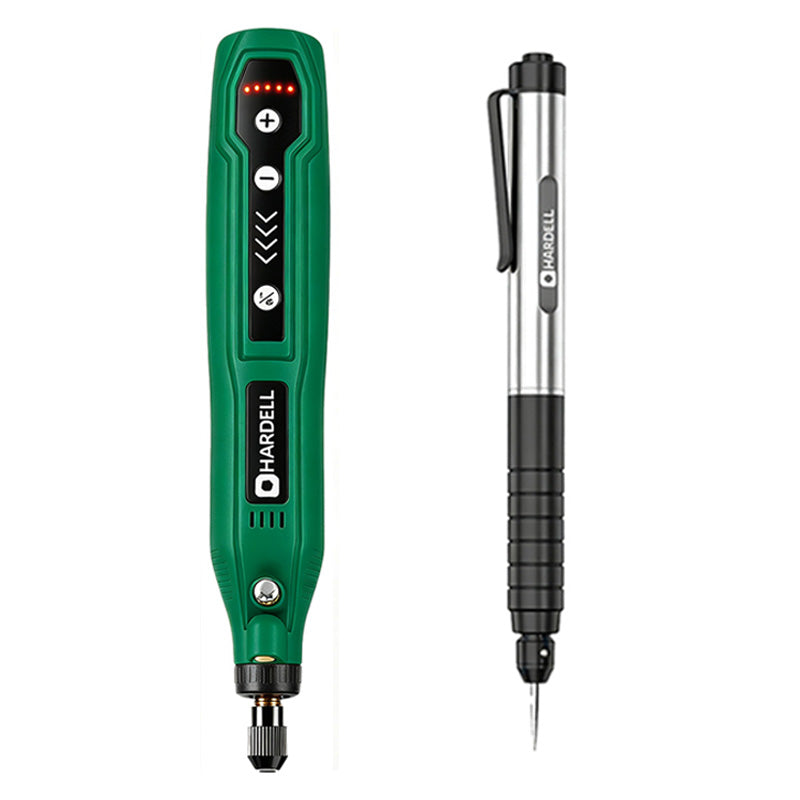 HARDELL Green 4V Cordless Rotary Tool Set with Caliper, Engraver & 287pc Kit
